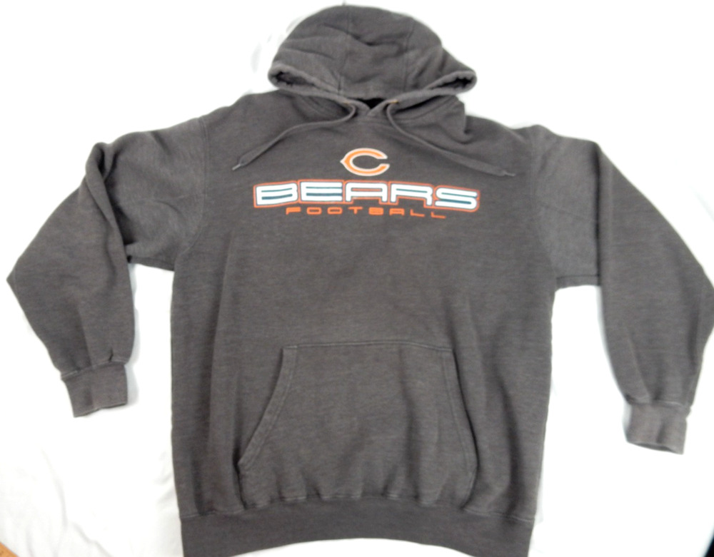 Chicago Bears Football Charcoal Gray Pullover Hoodie NFL Team Apparel S/M
